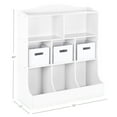 Guidecraft Toy Storage Organizer White Kids' Wooden Multi Shelf Cubby with Bins for Books