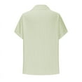 thumbnail image 5 of Women Button Down Short Sleeve Shirts Collared Textured Summer Blouse Casual Tops with Pockets Light Green L, 5 of 7