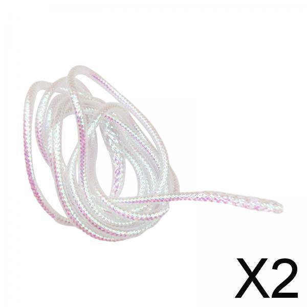 Paquete de 2-4 tubos trenzados de Mylar de 4M, materiales para atado de moscas nacarados blancos trenzados, 6mm 2 piezas