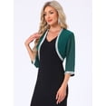 thumbnail image 2 of DARING DIVA Women's Sequin Beaded Open Front Evening Shrug L Dark Green, 2 of 6