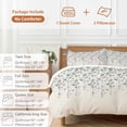 thumbnail image 6 of 3 Piece Weeping Flowers Duvet Cover Set California King,Microfiber Comforter/Quilt Cover with Corner Ties and 2 Pillowcases,Blue Grey Spring Floral Botanical Rustic Burlap Bedding with Zipper Closure, 6 of 8