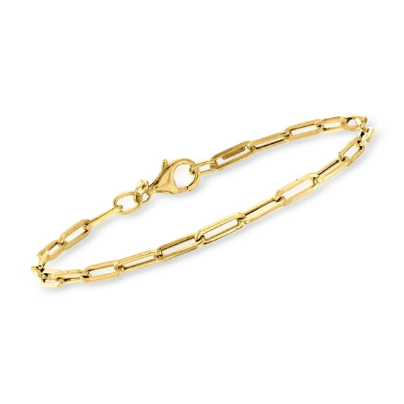 Pure Collection by Ross-Simons Italian 14kt Yellow Gold Paper Clip Link Bracelet, Women's, Adult