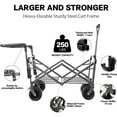 thumbnail image 4 of 140L Collapsible All-Terrain Wagon Cart   Foldable with Removable Canopy  Cooler Bag & Brake Wheels for Camping  Beach & Shopping, 4 of 7