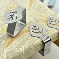 thumbnail image 4 of BMYJ 4 PCS Leaf Shape Stainless Steel Silver Thickened Strong Cloth Clip Tablecloth Clamp Holder Table Cover Clamps for Wedding Party Picnic Dinner Table Cover, 4 of 4
