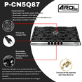 thumbnail image 2 of Parrilla de Gas Arol Empotrable 5 Quemadores Vidrio Templado 87cm Gas LP Natural, 2 of 7