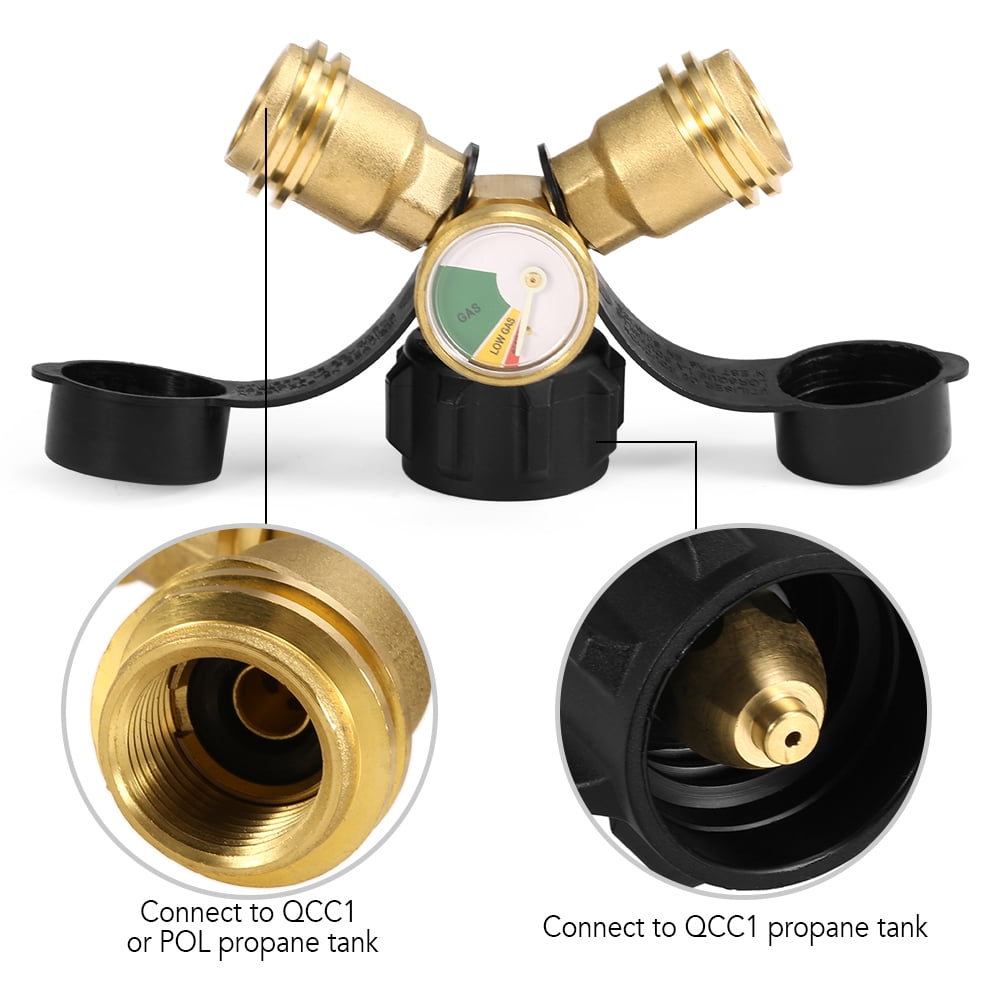 Details about  / Propane Tank Y-Splitter Adapter Two Way LPG Adapter Tee Connector QCC1 Tank U5Q8