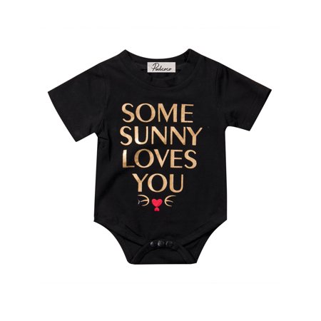 

Newborn Baby Unisex Summer Romper Girls Boys Letter Print Short Sleeve Bodysuit