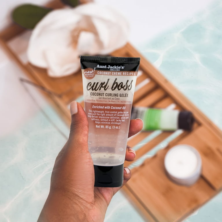 Aunt Jackie's Natural Curly Hair Gel, Curl Boss Coconut Gelée, 3
