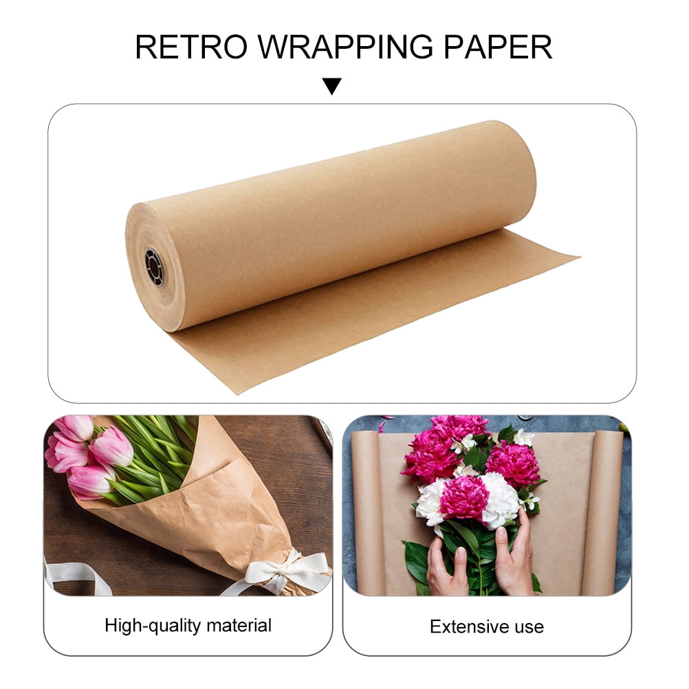 FENGGUIQU Khaki Kraft Paper Roll for Flower Bouquet Wrapping, Packaging, and Paper Crafting Projects