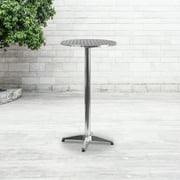 Flash Furniture 23.25" Round Aluminum Indoor-Outdoor Bar Height Table with Flip-Up Table