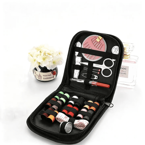 Sewing Kit Portable Needle Thread Set with Storage Box Beginner Friendly,Emergency Repair Tools for Home and Travel Clothing Mending