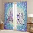 thumbnail image 2 of Homewish Teens Eiffel Tower Blackout Curtains Set of 2 (52x84 Each), Romantic French Paris Window Curtains, Blue Galaxy Sequin Print Curtains and Drapes, Window Curtains Home Decor, 2 of 5