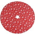 thumbnail image 4 of 30" Christmas Tree Skirt Red and White Snow Christmas Tree Mats for Xmas Tree Holiday Party Decorations, 4 of 10