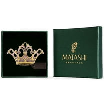 Matashi King David's Crown Hanging Ornament (Pewter) Classic Wall Decor Hand-Painted Purple, Lavender and Gold