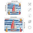thumbnail image 4 of Yayeee Dish Drying Mat for Kitchen Counter 18"x24" Microfiber Absorbent Pad, Red Sailboats, 4 of 7