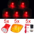 thumbnail image 5 of CCIYU QTY(5) Roof Running Light Cab Marker Amber Cover Top Lamp Lens + Wiring pack +168 921 Red 3020 SMD LED Fit 1999-2015 Replacement fit for Ford, 5 of 5