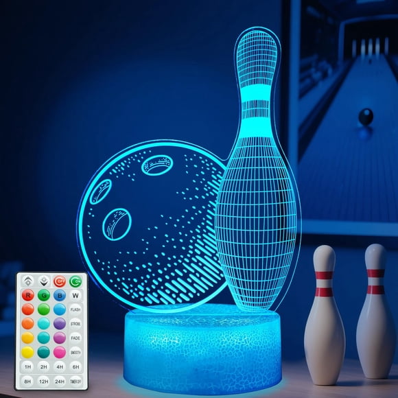Lámpara Night Light POSSHE Bowling 3D Illusion con 16 colores