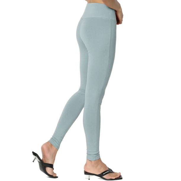 TheMogan Women's S~3X Wide Waistband Cotton Compression Full Length Ankle  Leggings - Walmart.com