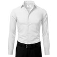 thumbnail image 2 of Berlioni Italy Men's Slim-Fit Premium French Convertible Cuff Solid Dress Shirt (S (14-14½) sleeve: 32/33,White), 2 of 4