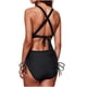 thumbnail image 3 of Trajes de baño de una pieza para mujer Conjuntos de bikini de cintura alta para mujer Trajes de baño con cordón Traje de baño cruzado con lazo en la espalda Traje de baño para mujer, 3 of 5