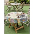 thumbnail image 3 of Outdoor Tablecloth with Umbrella Hole and Zipper, Easter Round Table Cloth 60 Inch Waterproof Tablecloth, Spring Grey Bunny Colorful Eggs Tree Butterfly Picnic Table Cover for Patio Camping, 3 of 7