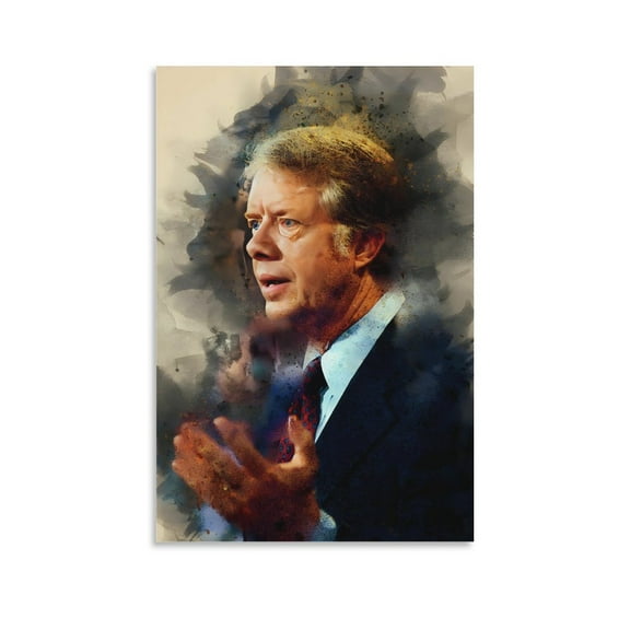 39th President of The United States Jimmy Carter Poster Canvas Poster Wall Art Picture Prints Hanging Photo Gift Decor Home Posters Artworks 16x24inch(40x60cm)