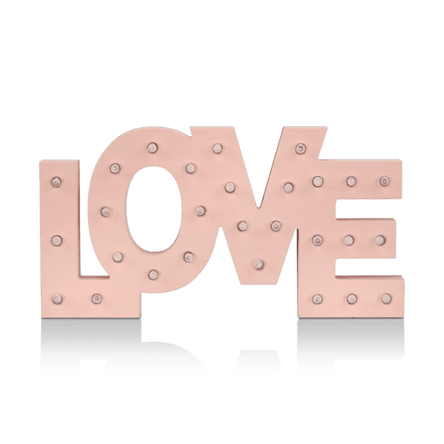 Bouclair Pink Love Letter Sign with LED Lights