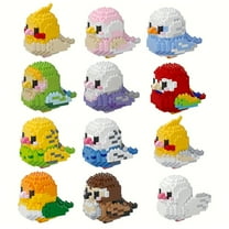 12 Sets of Bird Building Blocks Gift Box – DIY Cartoon Miniature Blocks, Cute Home Decor, Perfect Christmas & Thanksgiving Gift for Family and Friends
