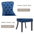 thumbnail image 6 of KCC Velvet Tufted Dining Chairs Set of 4, Back Pull Ring Design with Nailhead Trim, Solid Wood Leg Upholstered Side Chairs for Kitchen & Dining Room, Blue, 6 of 9