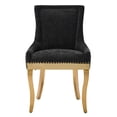 thumbnail image 6 of Tcbosik 2 Pack Upholstered Chenille Chairs, Modern Dining Chair with Metal Legs, Accent Side Chair for Kitchen, Living Room, Easy Assembly, Black+Gold, 6 of 11