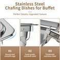 thumbnail image 6 of Chafing Dish Buffet Set 4 Pack: TINANA 8QT Stainless Steel Chafing Dishes for Buffet, Chafers and Buffet Warmers Sets for Parties, Events, Wedding, Camping, Dinner, 6 of 6