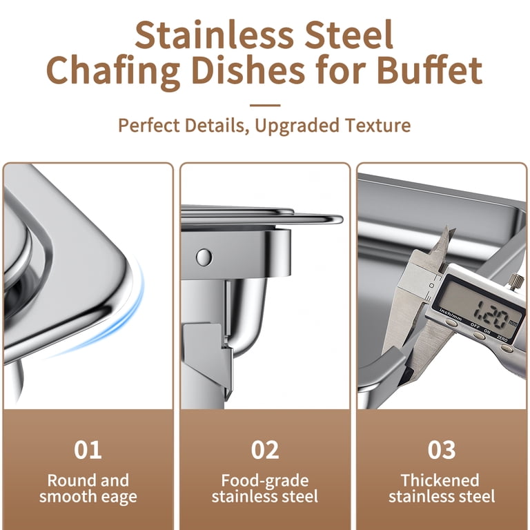 TINANA 4-Pack Full-Size Stainless Steel Chafing Dishes, 8 Qt photo 5