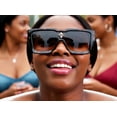 thumbnail image 3 of Fashion Sunglasses Retro Oversize Flat Lens Women Men Shades Black, 3 of 11