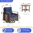 thumbnail image 5 of NestNook 3-Piece Wicker Patio Furniture Set with Swivel Rocking Chairs , Side Table with Cushions for Porch, Balcony, Deck, Backyard, 5 of 10