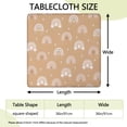 thumbnail image 2 of Brown Boho Bohemia Rainbow Hearts Pattern Square Fitted Tablecloth with Elastic Edge,Square Table Cover,Washable Elastic Table Cover for Home Kitchen Party Decor 36"x36", 2 of 6