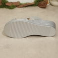 thumbnail image 6 of Women's Crocodile Embossed Cross Strap Wedge Slides Wide Width Open Toe Summer Casual Sandals Lightweight Thick Bottom Platform Comfort Outdoor Beach Slippers, 6 of 10
