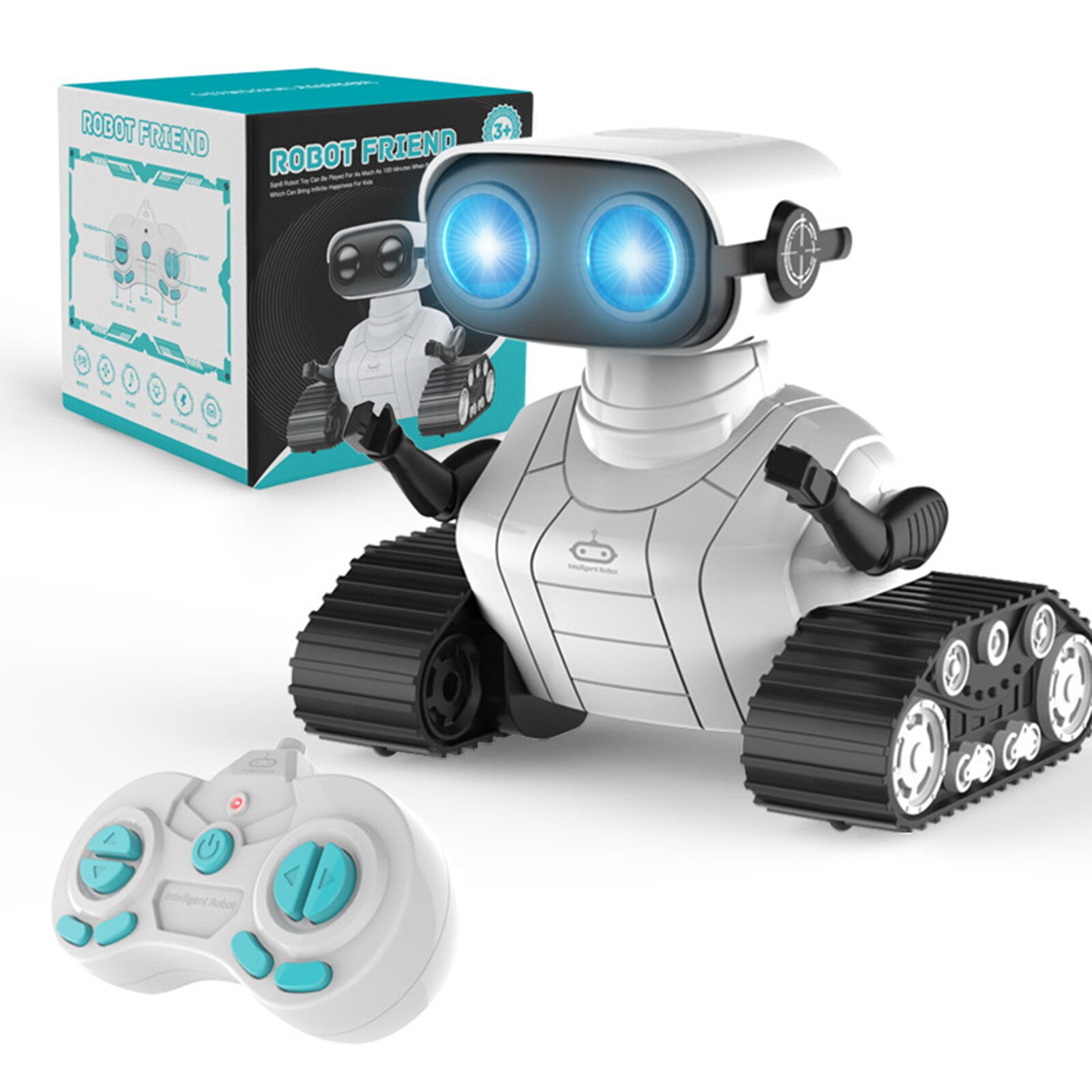 LED Eyes Robot Toys Rechargeable RC Robots For Kids Girls Boys Remote Control Toy With Music Mini RC Robot Toys Best Gift Walmart
