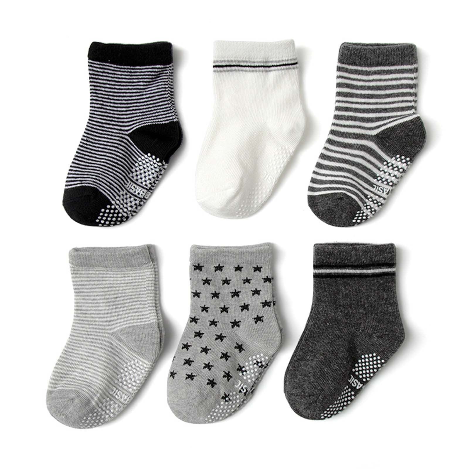 Shldybc Toddler Girl Socks Baby Non Slip Grip Cute Ankle Cotton Socks with Grippers for Toddlers Infants Kids Boys Girls 2-3T Colorful Christmas Gifts
