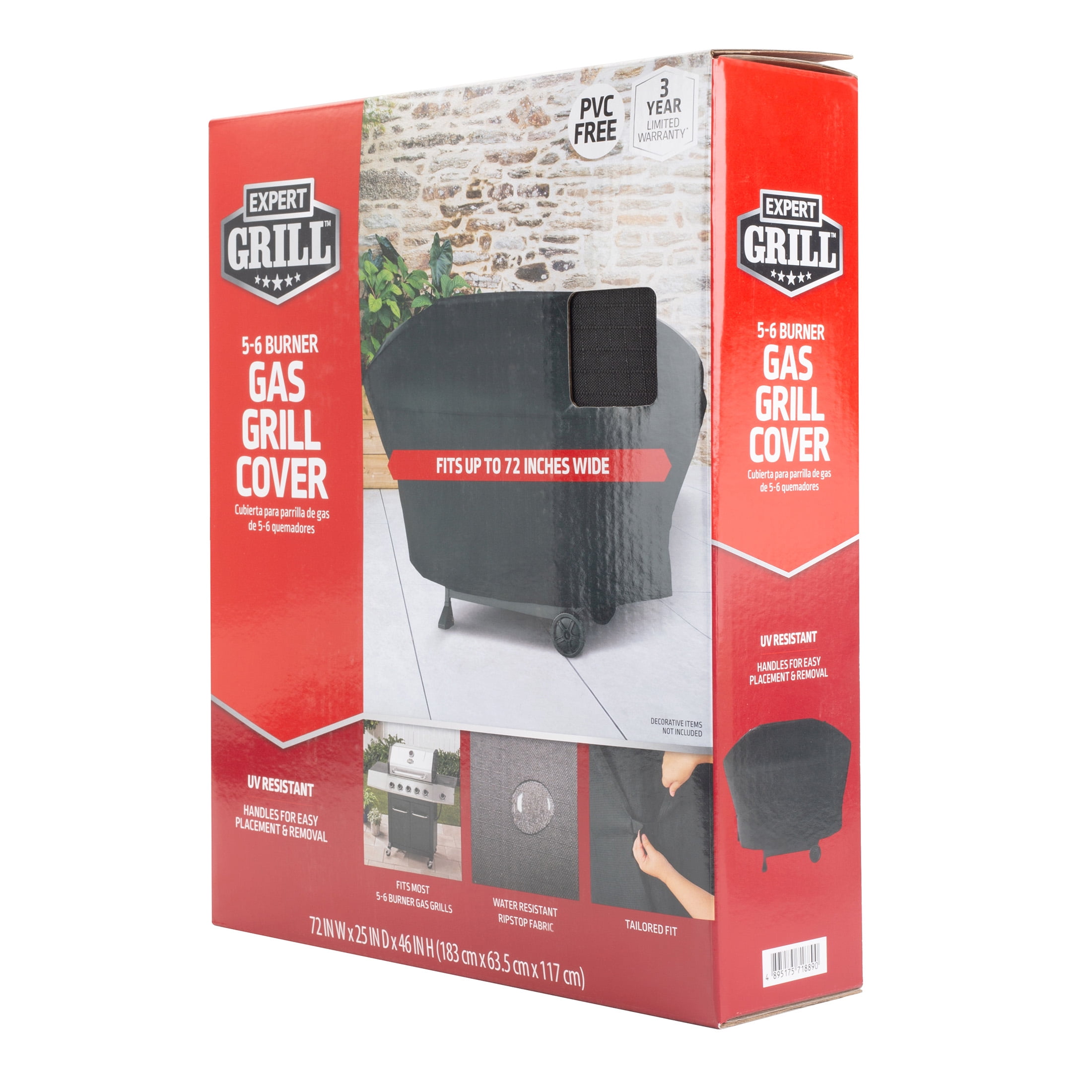 Expert Grill 72inch Heavy Duty 5-6 Burner Gas Grill Cover,Black