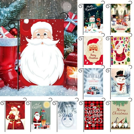 GROFRY Garden Flag Colorfast Tear Resistant Poly Pongee Christmas Decorative Vertical Yard Flag for Home