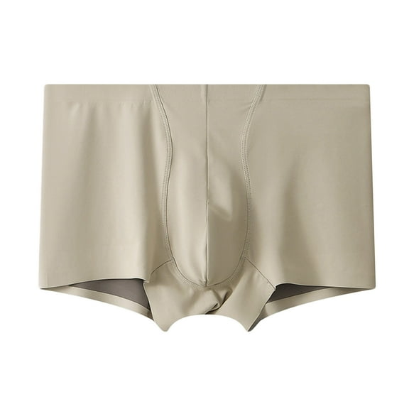 Iugvhana Men's Active Quick Dry Performance Boxer Brief Comfort Soft and Breathable Moisture Wicking Underwear Beige L