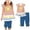 Blue, variant on Laipiong Girls Summer Outfits 2 Piece Set Floral Print Short Sleeve Top With Flutter Sleeves And Elastic Waistband 7/8 Pants Casual Clothes Army Green 3-4