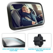 Soontrans Baby Car Mirror, Rear Facing Car Seat Mirror Safety for Infant Newborn Baby Car Mirror with Wide Rearview & 360° Rotation, Shatterproof & Easy Assembled Crash Tested