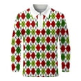 thumbnail image 4 of Rggeeun Mens Polo Shirts Male Christmas Fashion Leisure Comfortable 3D Printing Holiday Lapel Half Zipper Shirt Long Sleeve Shirt Blouse Tops Classic, 4 of 4