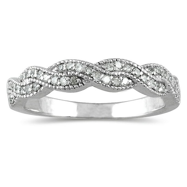 Szul Jewelry 1/3 Carat TW Braided Diamond Wedding Band in 10K White