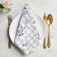 thumbnail image 2 of Easter Bunny Cloth Napkins, Spring Purple Flower Rustic Farmhouse Grey Plaid Washable and Reusable Dinner Napkins Set of 4, Table Napkin for Kitchen Party Birthday Wedding Hotel Housewarming 20"x20", 2 of 9