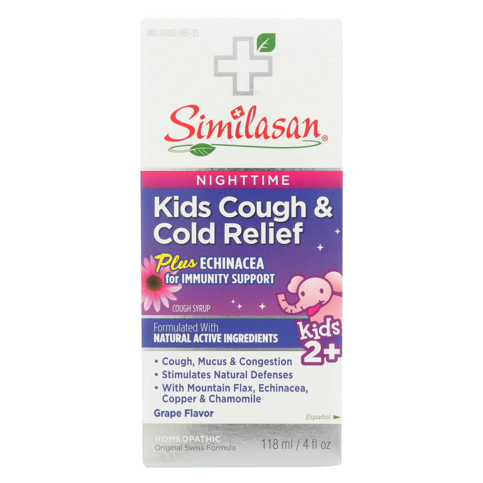 Similasan Kids Nighttime Cough & Cold Relief Plus Echinacea for Immunity Support, 4 Ounce