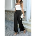 thumbnail image 5 of Women's Casual Wide Leg Dress-Pants, High Elastic Waisted in The Back Business Flowy Trousers with Pockets, 5 of 10