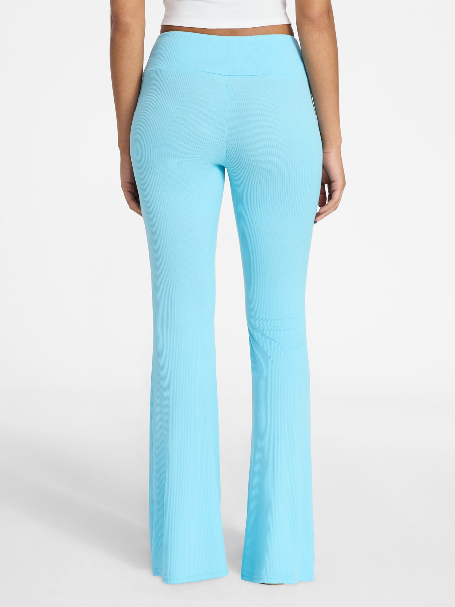 No Boundaries Ribbed Knit Flare Pants, Women's XXS-XXL