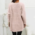 thumbnail image 6 of Baqcunre Women's Sweaters Women Double Fuzzy Baseball Heart Sweatshirt Faux Fleece Zip Pullover Sweaters Sweatshirts Coat Outwear Crewneck Sweatshirts Fall Outfits Women Trendy Pink XL, 6 of 6